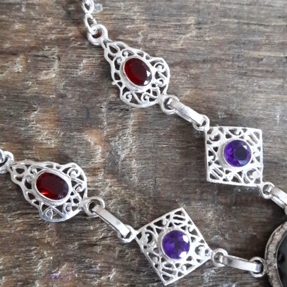 Sterling Silver Agate Necklace - Picture 7 of 8